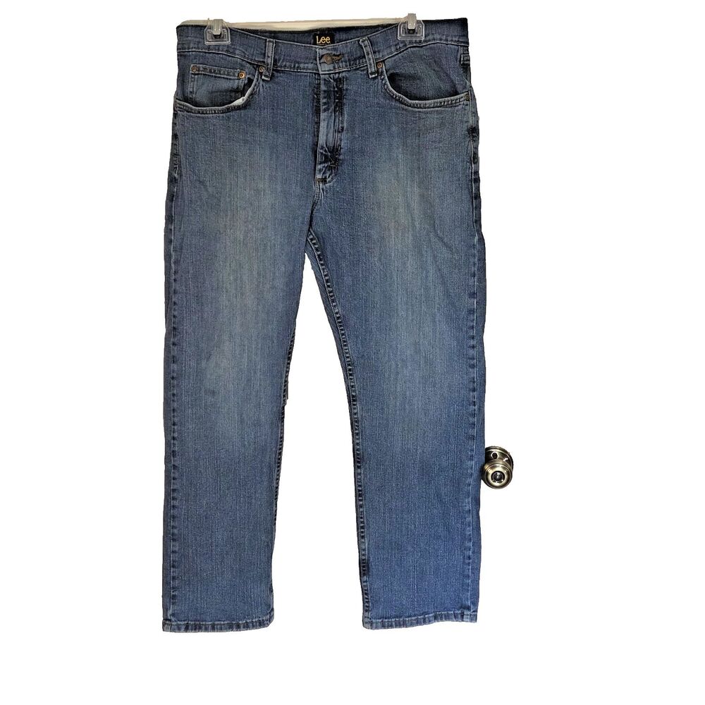 Lee Premium Select Men's Jeans 38x30 Regular Fit Straight Leg Blue Denim